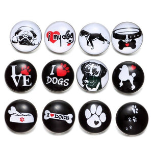 12-Pack "I Love Dogs" Pins