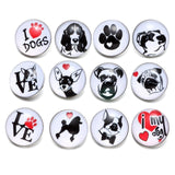 12-Pack "I Love Dogs" Pins